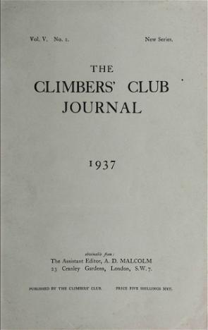 Climbers' Club 1937 Journal cover